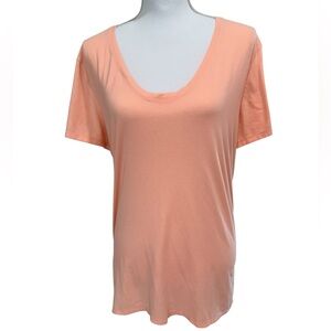Athleta Scoop Neck Short Sleeve Tee in Soft Peach size 1x